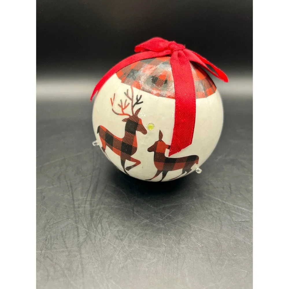 Vintage Light Up Christmas Ornaments, Santa,‎ Reindeer, Holiday Decor, Lot of 8